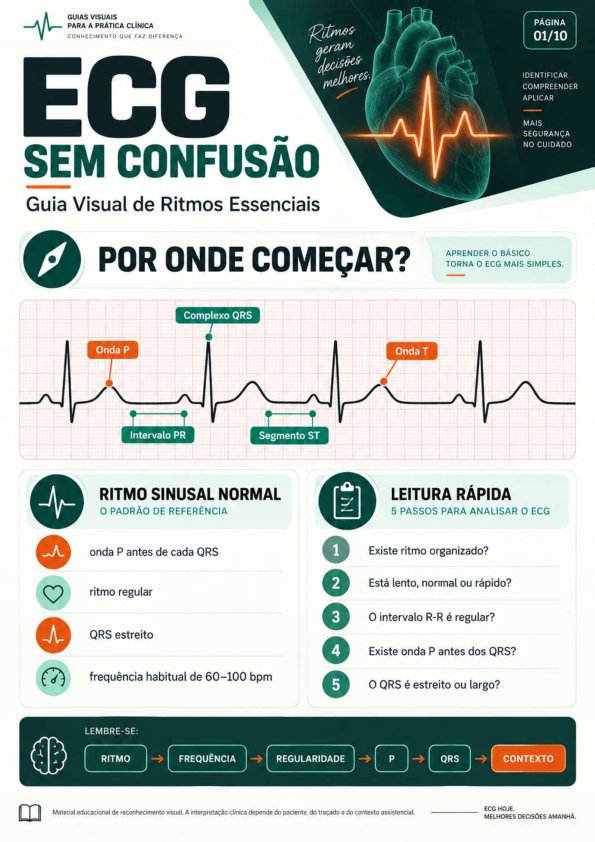 Capa de ECG sem Confusão — Ritmos Essenciais